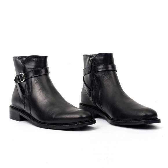 La Canadienne Women Sarah Black Leather Ankle Dress Boots sz 9.5 - Picture 1 of 8